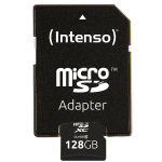 Intenso - Scheda di memoria flash (adattatore da microSDXC a SD in dotazione) - 128 GB - Class 10 - microSDXC